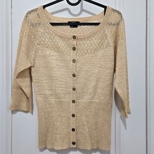 NWOT- Gold glitter knit Cardigan